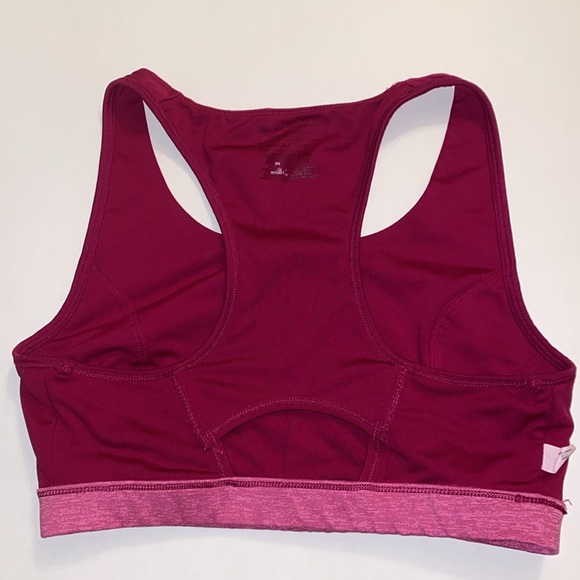 L Tek Gear Magenta Fuscia Pink Longline Sports Bra Women’s keyhole pad pockets - Picture 5 of 8